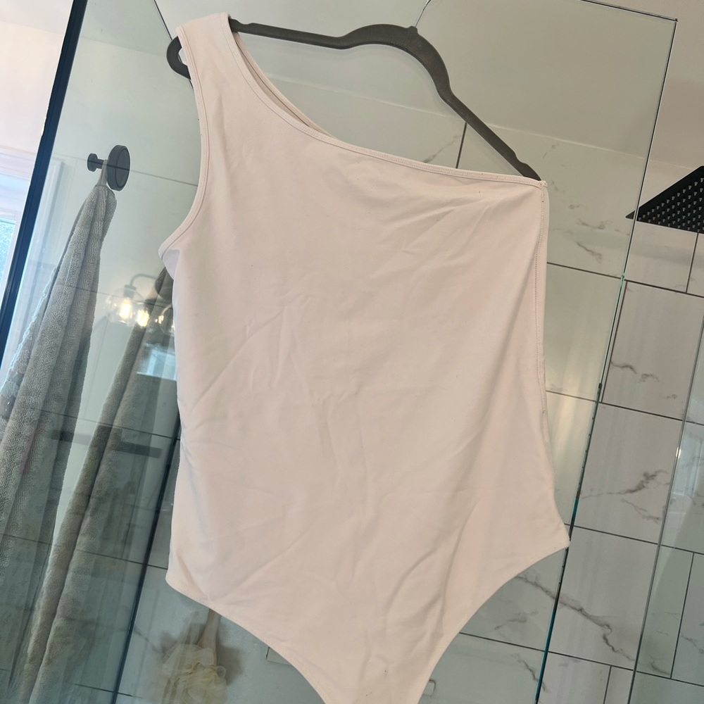 White one-shoulder bodysuit top - Abercrombie and fitch - XL